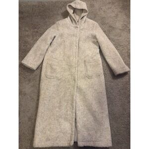 Metrostyle Fleece Overcoat Women's Size Medium Beige Button Front